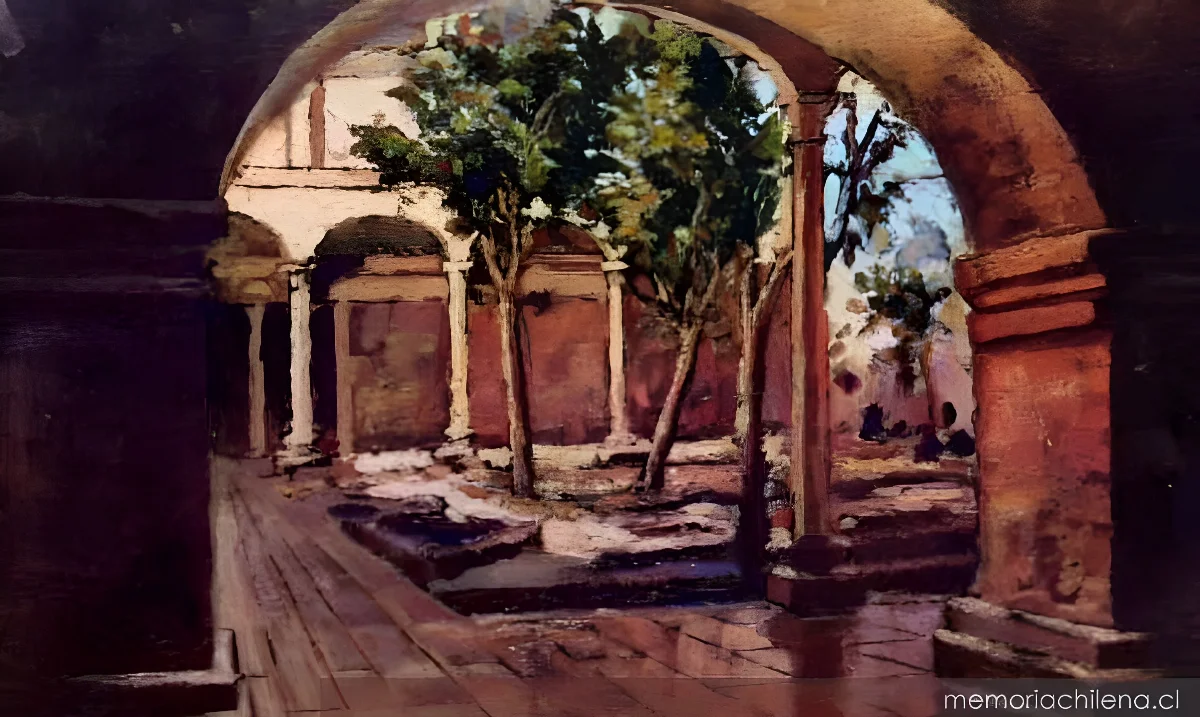 Claustro de las monjas del Hospital San Juan de Dios, hacia 1900 — 1900 | Chile de Ayer