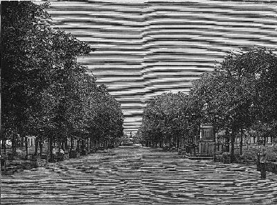 Vista de la Alameda de Santiago, circa 1879. Panorámica del principal paseo de la capital. — Alameda de las Delicias — aprox. 1879 | Chile de Ayer