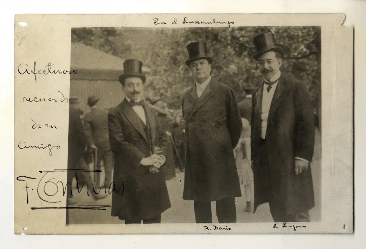 Francisco Contreras, Rubén Darío y Leopoldo Lugones — aprox. 1900 | Chile de Ayer