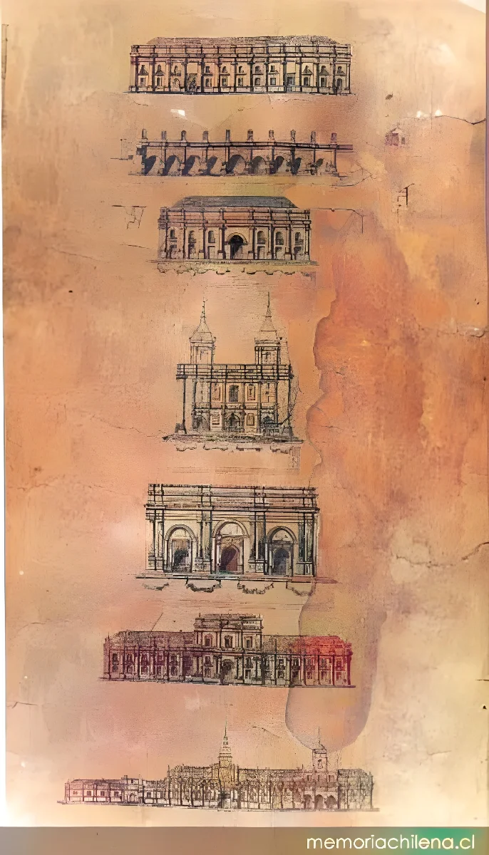 Edificios de Plaza de Armas de Santiago, hacia 1900 — 1900 | Chile de Ayer