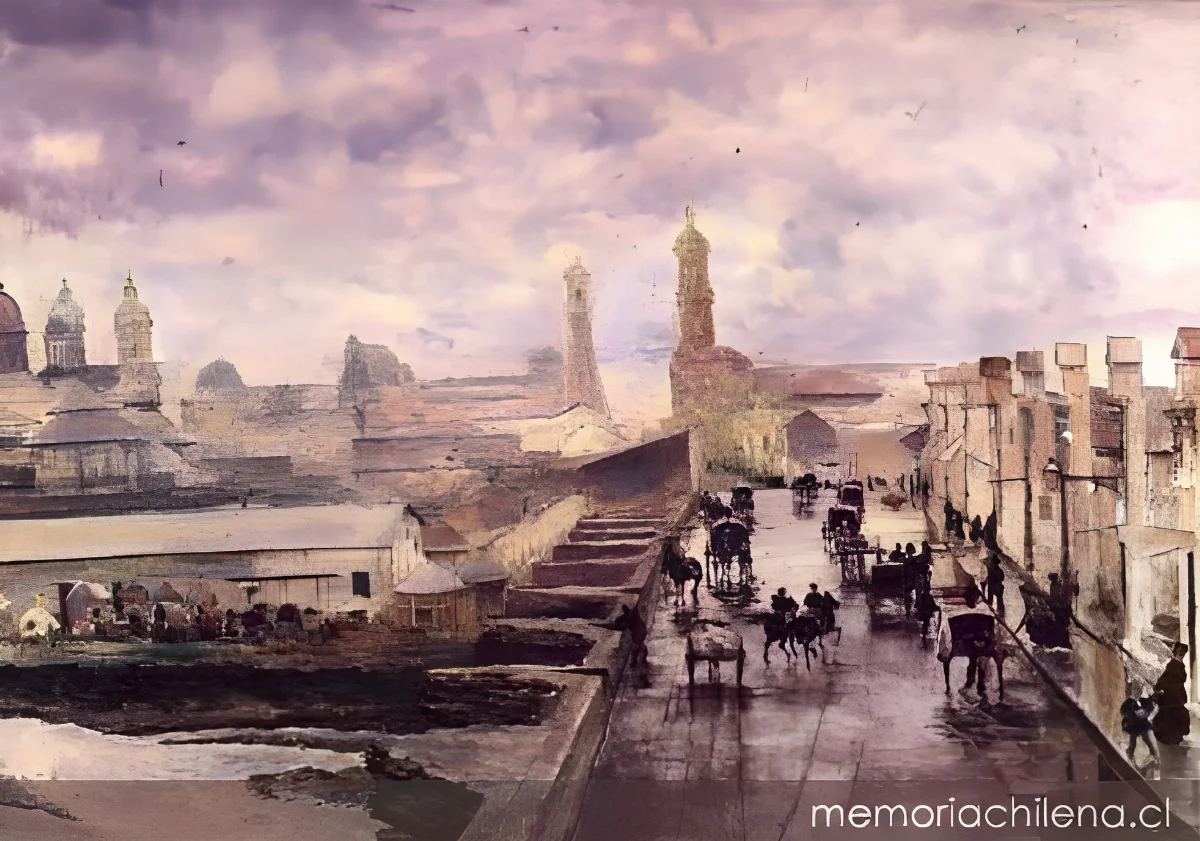 Puente de Cal y Canto, hacia 1850 — 1850 | Chile de Ayer