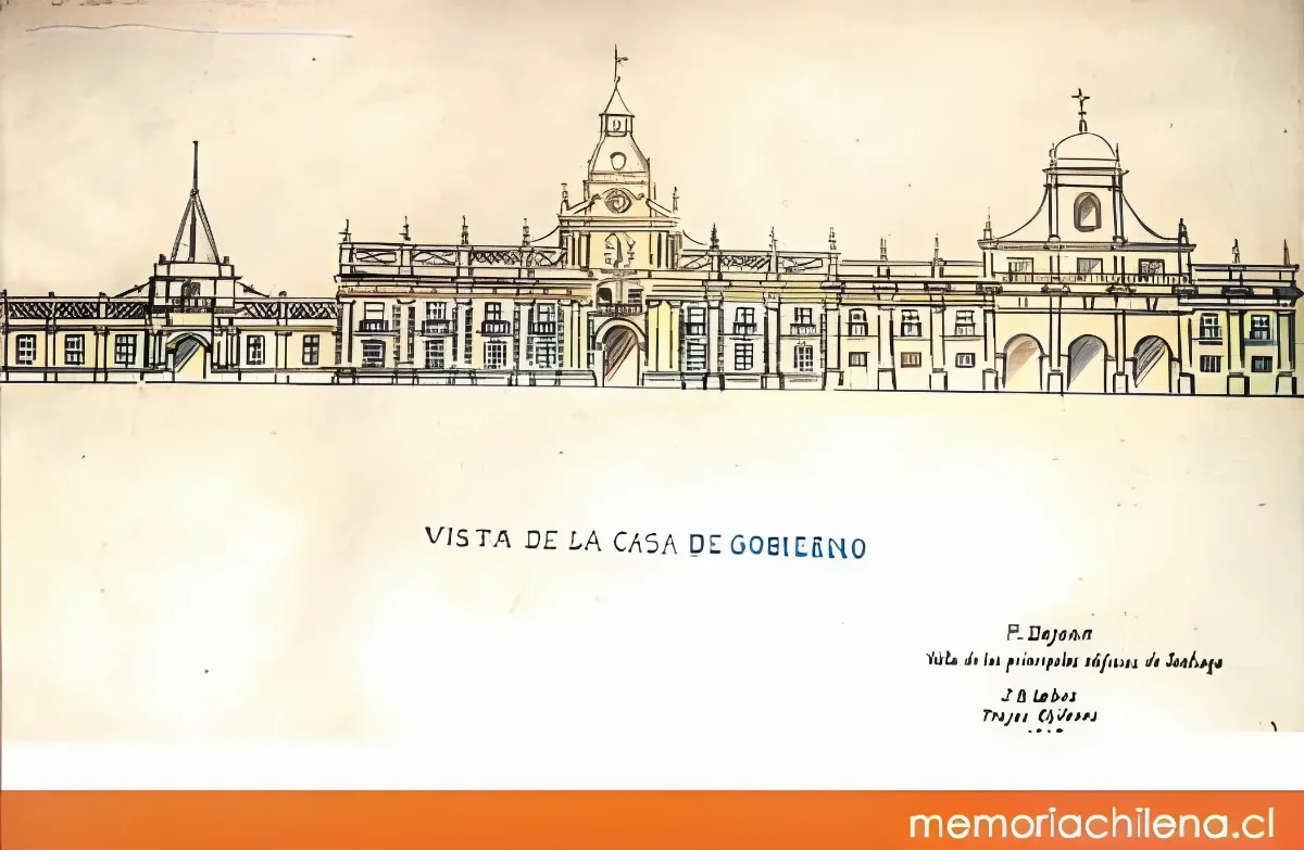 Vista de la Casa de Gobierno, hacia 1900 — 1900 | Chile de Ayer