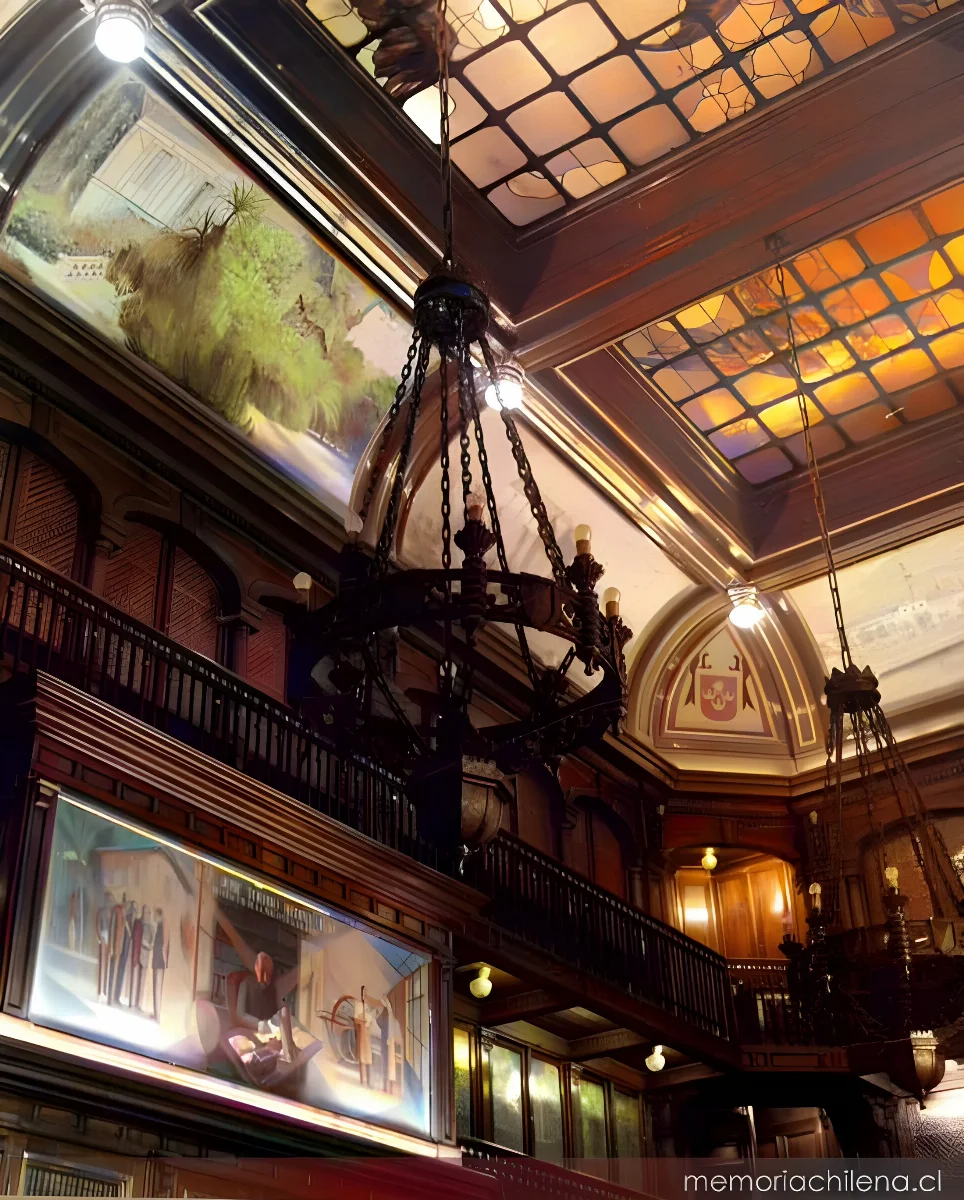 Sala de lectura de la Sala Medina en la Biblioteca Nacional, hacia 1930 — 1900 | Chile de Ayer