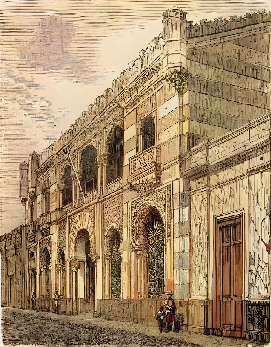 Santiago - Exterior de la casa de D. F. I. Ossa (1872) — 1872 | Chile de Ayer