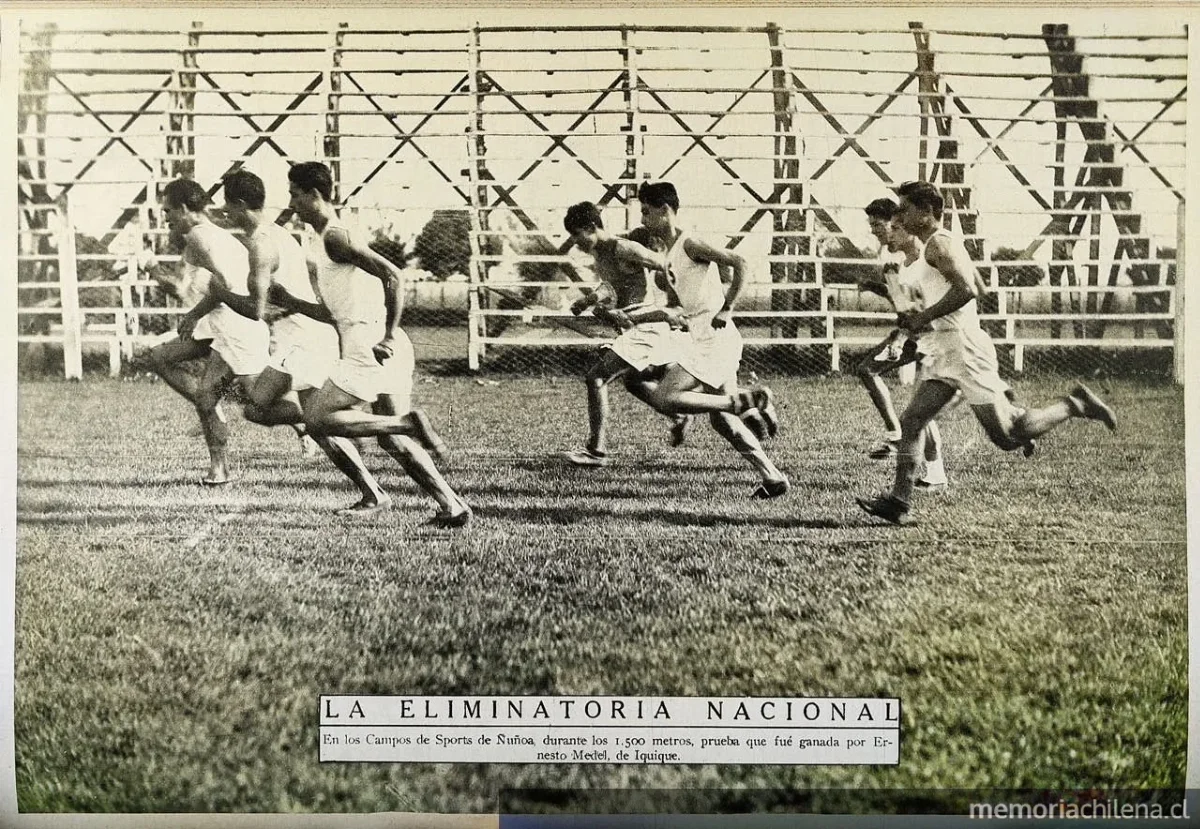 Eliminatoria de atletismo en los Campos de Sports de Ñuñoa, 1928 — 1927 | Chile de Ayer