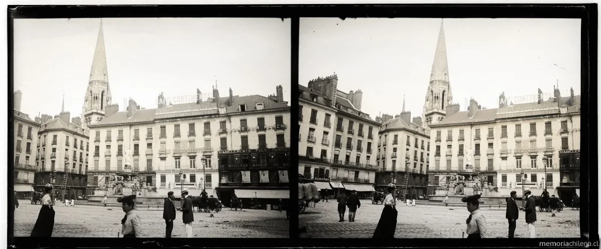 Place Royale, Nantes, Francia, septiembre 1907 — 1907 | Chile de Ayer