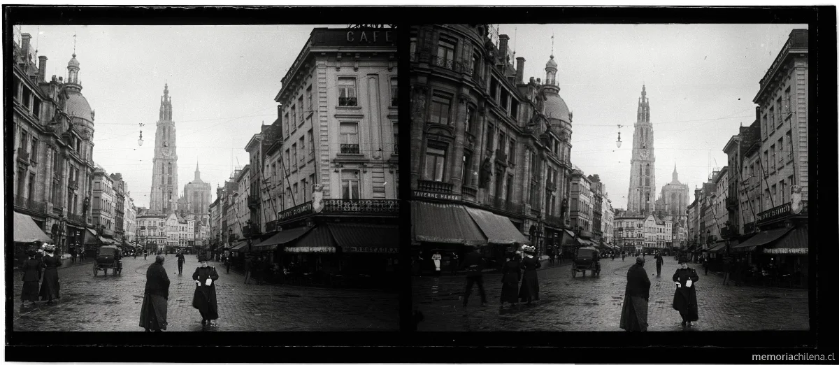 Vista de la catedral de Amberes, Bélgica, agosto 1909 — 1909 | Chile de Ayer