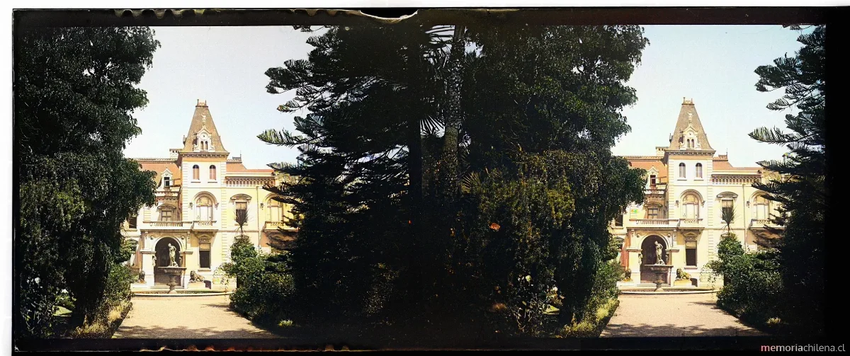 Parque y fachada del Palacio de Lota, 1907 — 1907 | Chile de Ayer