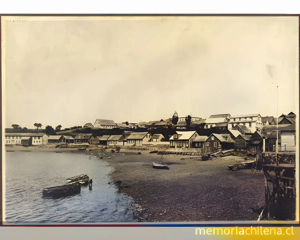 Vista de la ciudad de Calbuco, 1915 — 1915 | Chile de Ayer