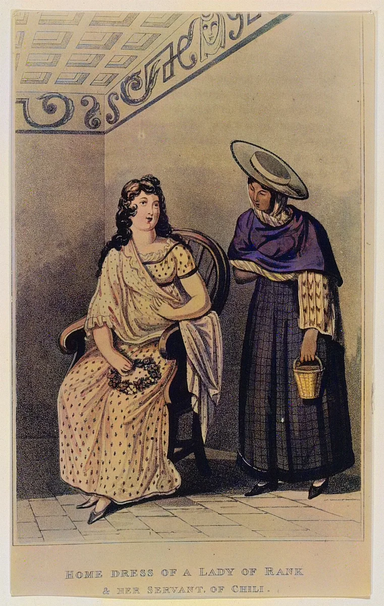 Dama de la aristocracia chilena con su mucama][fotografía]. [S.l. : s.n. , 19uu]. — 1900 | Chile de Ayer