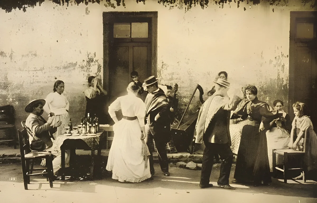 Parejas bailando cueca, hacia 1900 — 1900 | Chile de Ayer