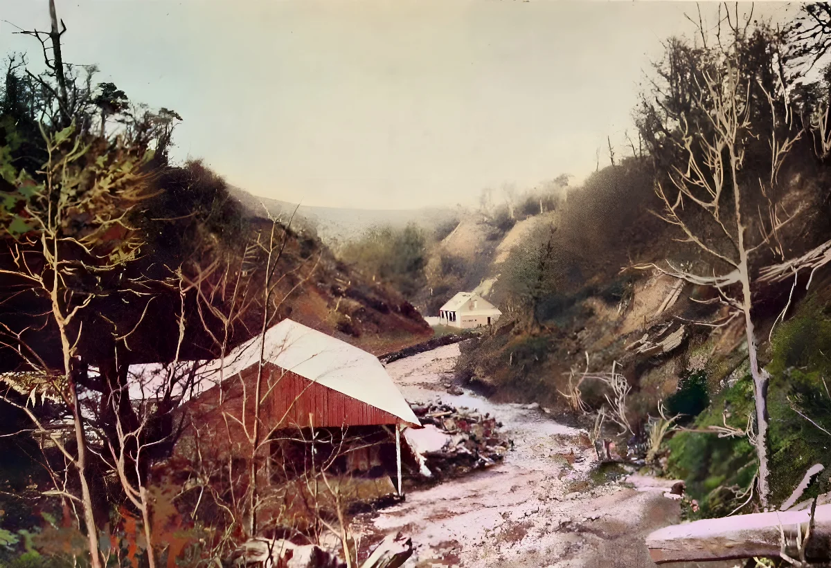 Quebrada de la mina de carbón " — 1906 | Chile de Ayer