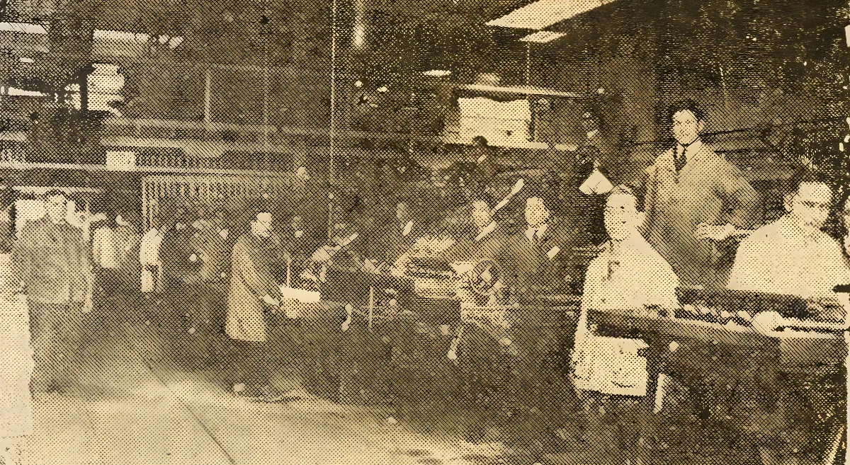 Imprenta de los FF.CC., taller de prensas, circa 1929 — aprox. 1929 | Chile de Ayer