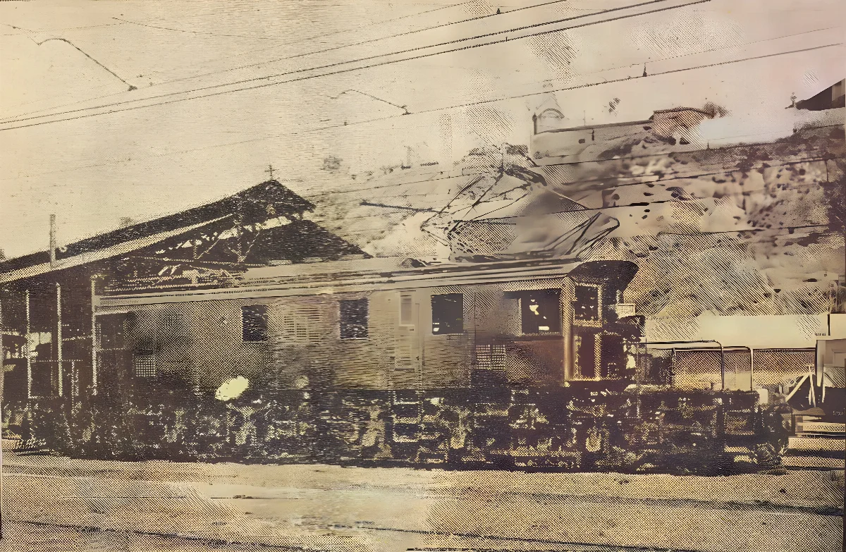 Locomotora eléctrica tipo Expreso, Santiago a Valparaíso, circa 1929 — aprox. 1929 | Chile de Ayer