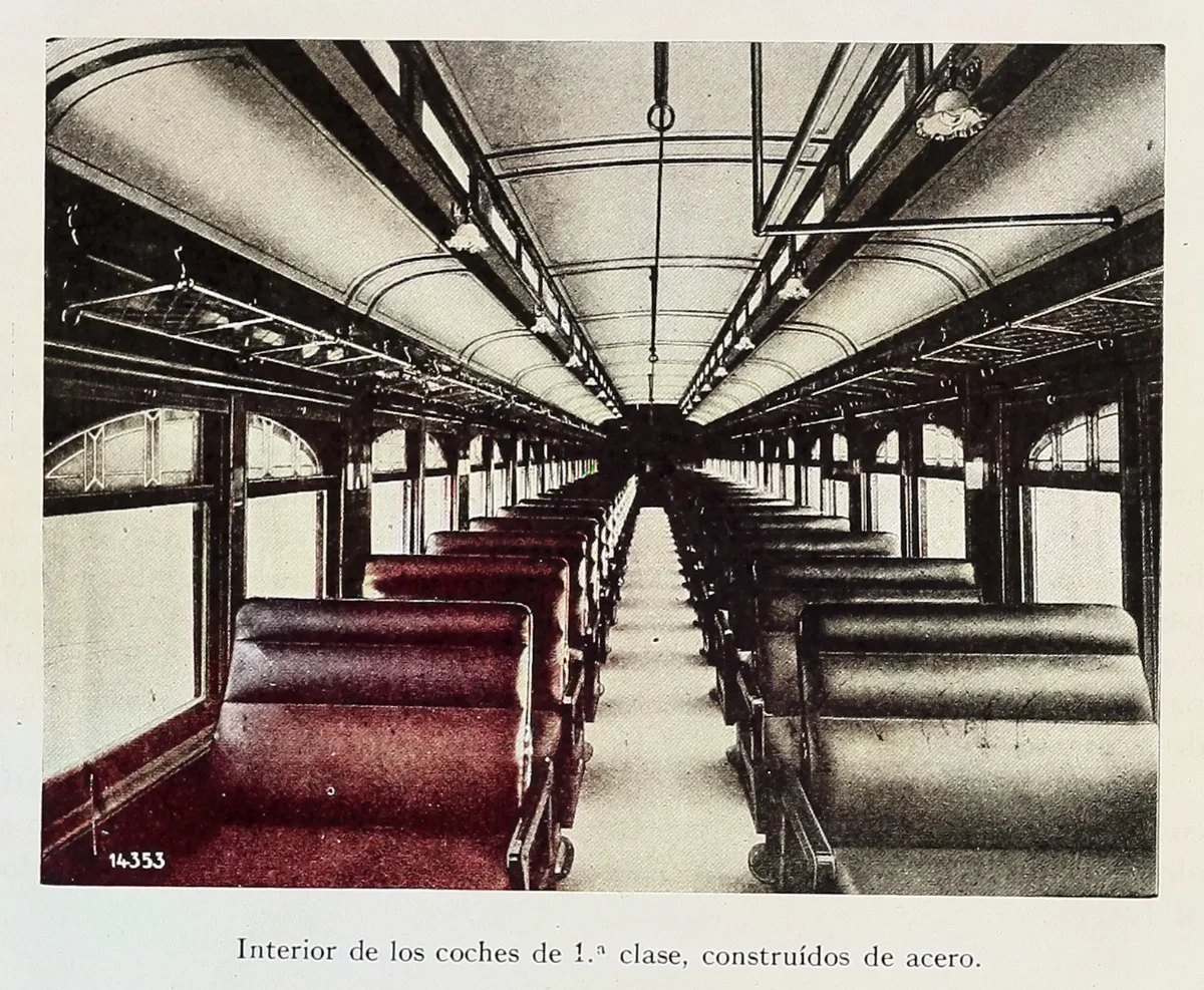Interior de los coches de primera clase, 1931 — 1931 | Chile de Ayer
