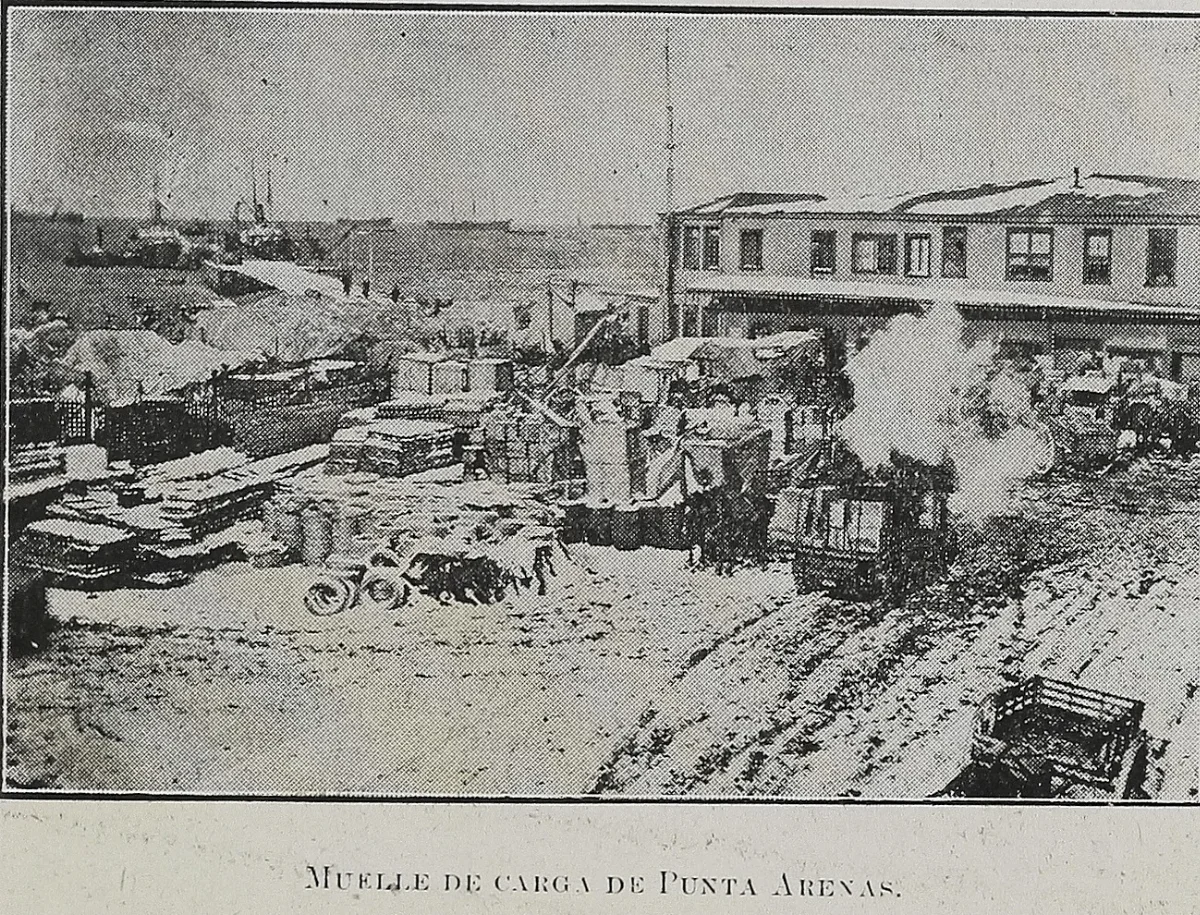 Muelle de carga de Punta Arenas, 1920 — 1920 | Chile de Ayer