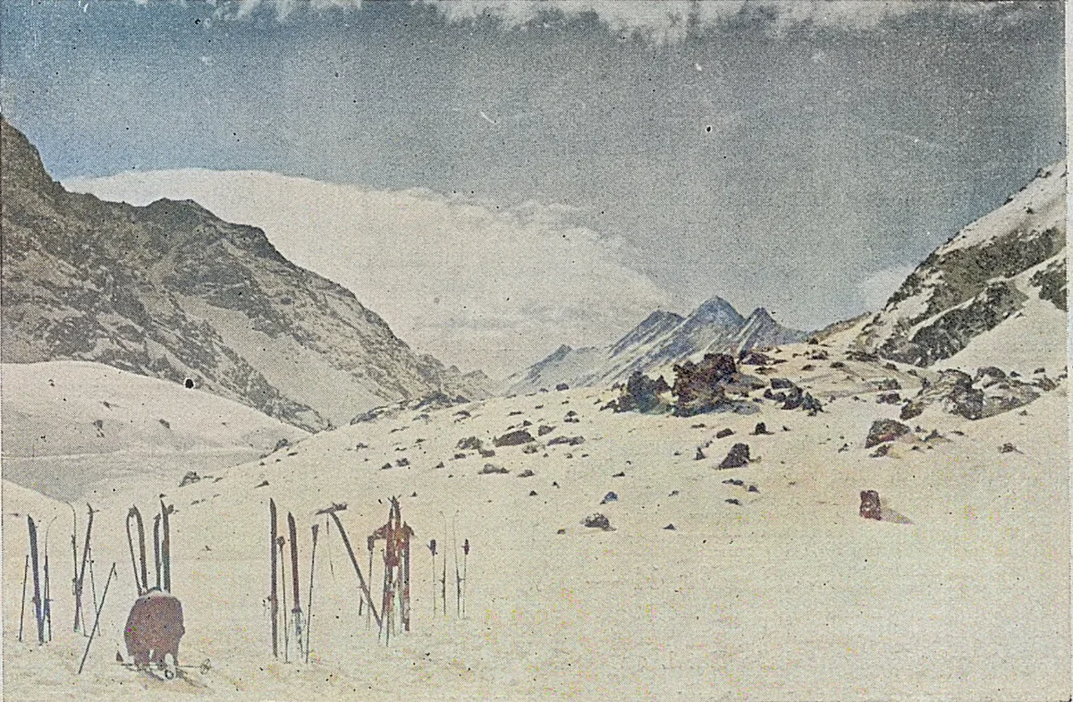 Canchas de esquí, Portillo, 1938 — 1938 | Chile de Ayer
