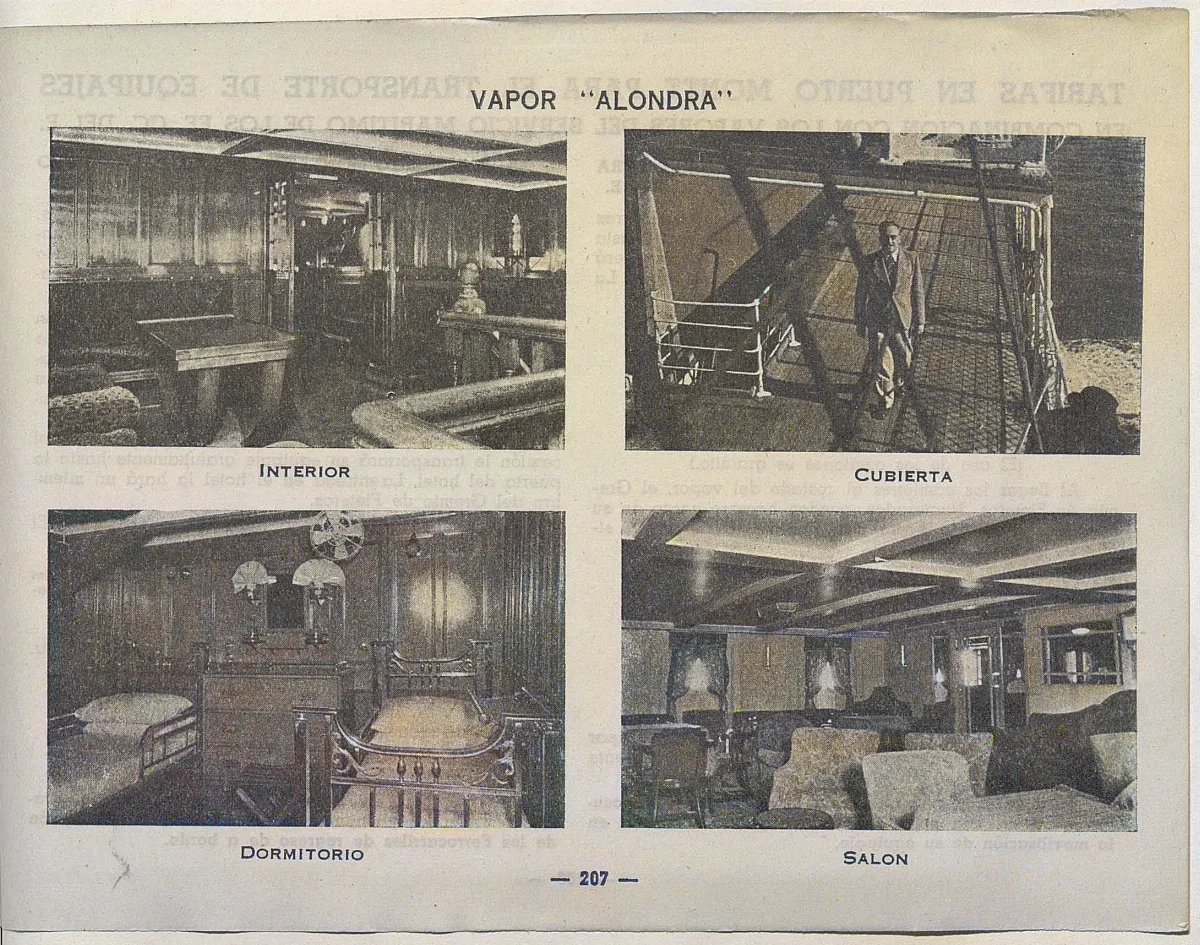 Interior Vapor Alondra, 1940 — 1940 | Chile de Ayer
