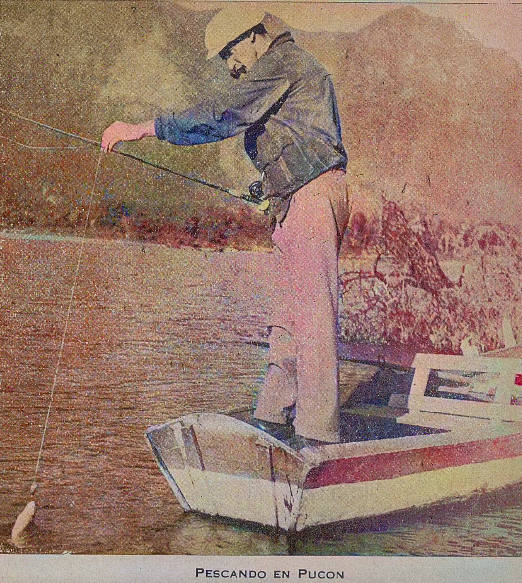 Pescando en Pucón, 1942 — 1942 | Chile de Ayer