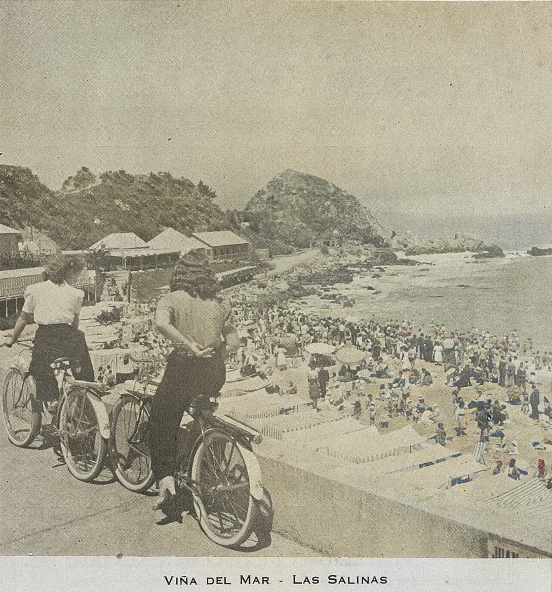 Playa Las Salinas, Viña del Mar, 1943 — 1943 | Chile de Ayer