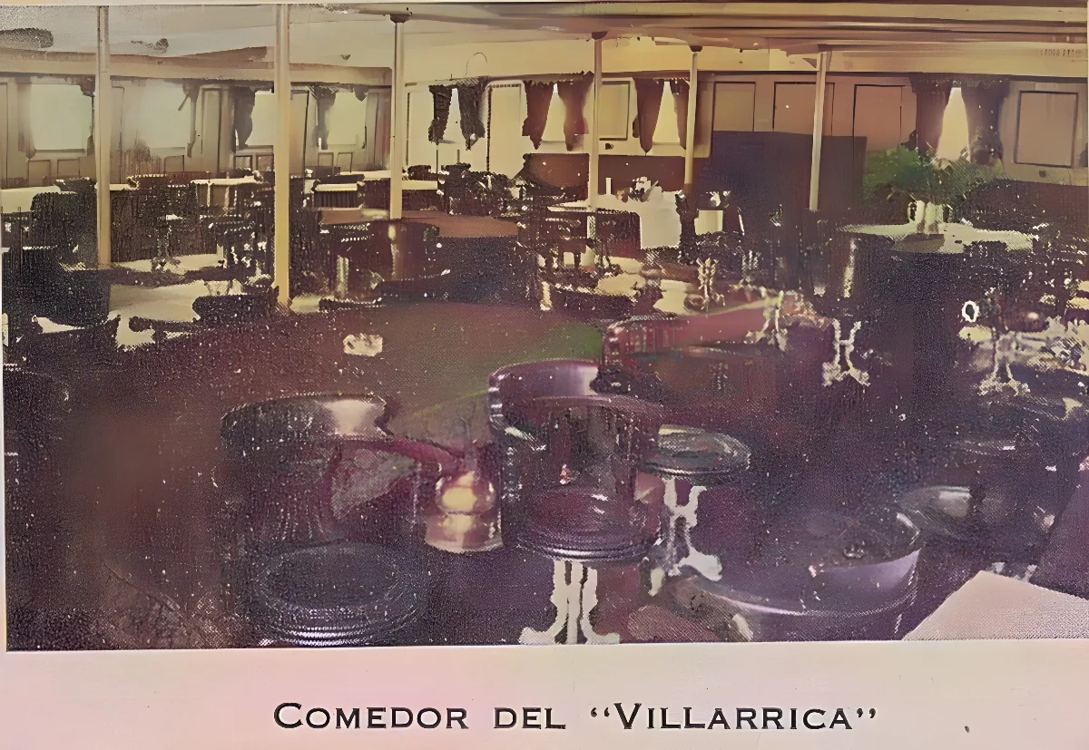 Comedor del vapor Villarrica, 1944 — 1944 | Chile de Ayer