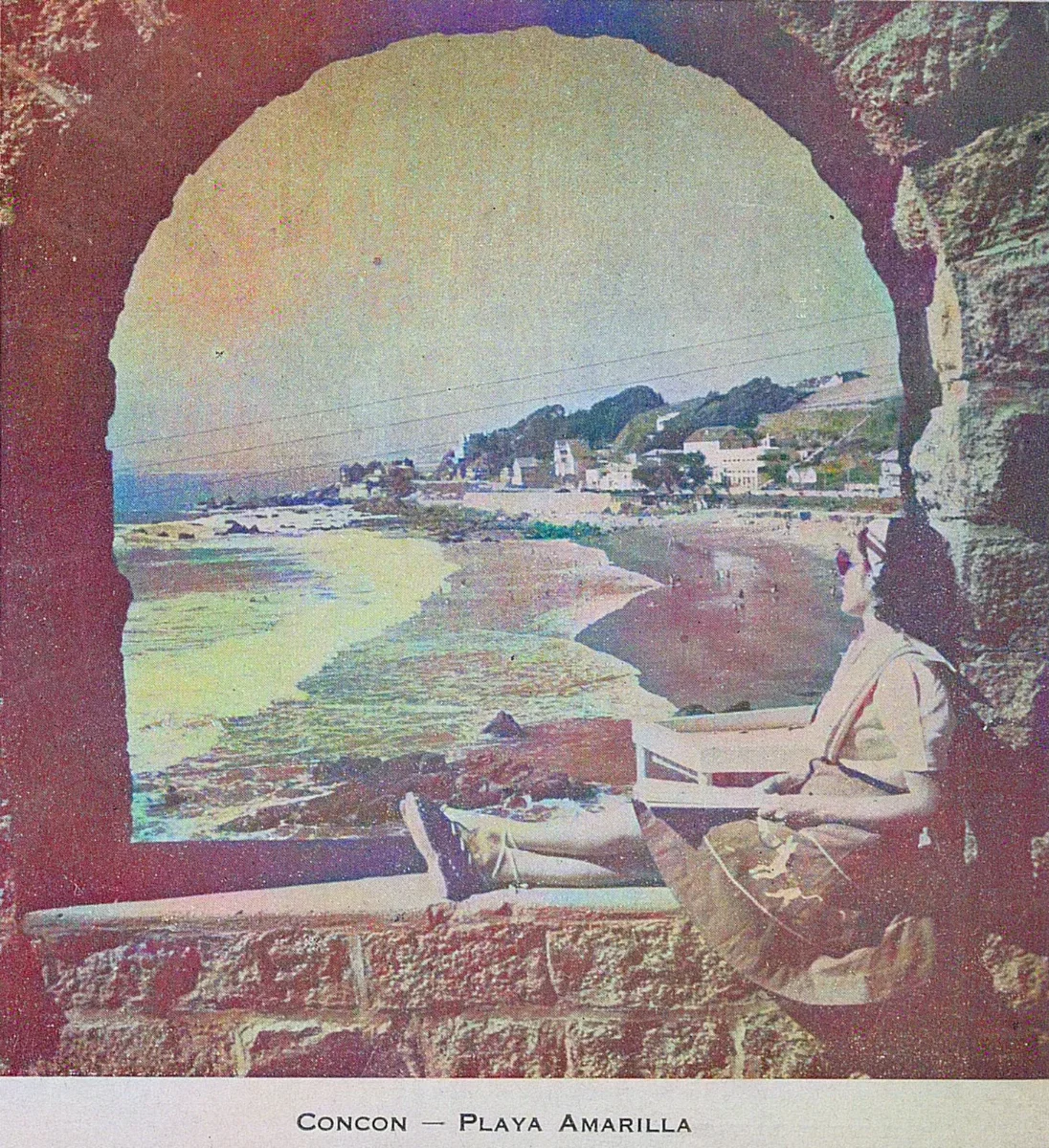 Playa amarilla, Concón, 1946 — 1946 | Chile de Ayer