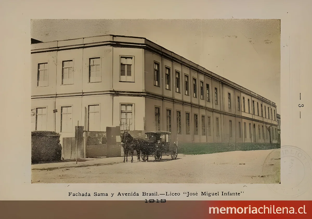 Fachada del Liceo de señoritas " — 1913 | Chile de Ayer