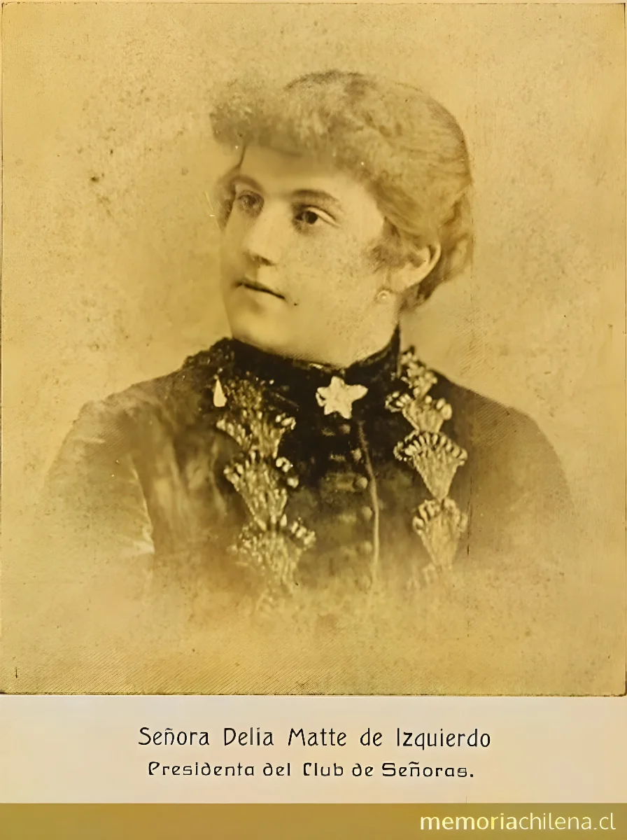 Señora Delia Matte de Izquierdo, presidenta del Club de Señoras — 1918 | Chile de Ayer