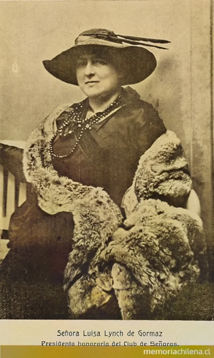 Señora Luisa Lynch de Gormaz, presidenta honoraria del Club de Señoras — 1918 | Chile de Ayer