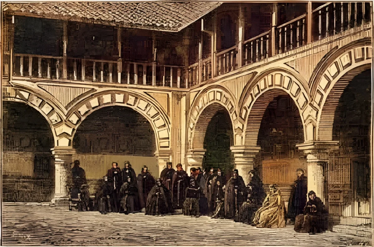 Santiago - Interior del convento de San Francisco (1872) — 1872 | Chile de Ayer