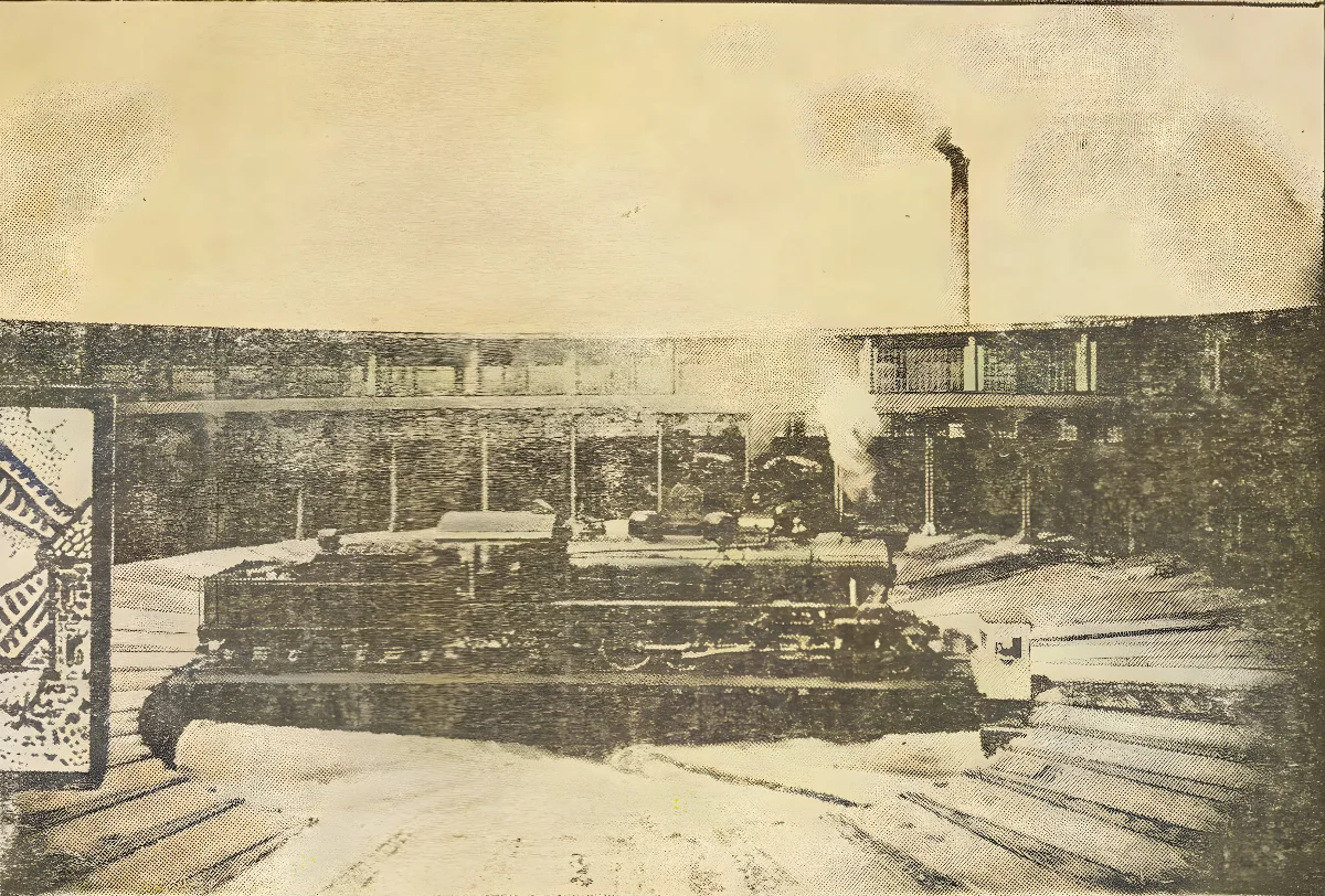 Casa de Máquinas de San Eugenio, casa redonda para locomotoras, circa 1929 — aprox. 1929 | Chile de Ayer