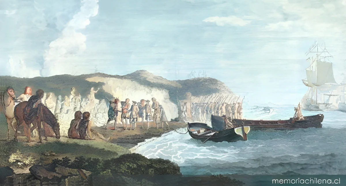 Entrevista del comodoro Byron con los Patagones, 1774 — 1774 | Chile de Ayer