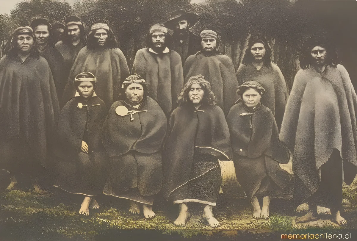 Cacique Carimán y familia, hacia 1859 — 1859 | Chile de Ayer