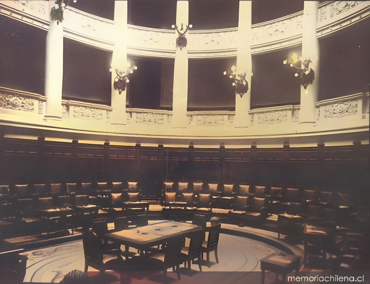 Interior de la Sala del Senado, hacia 1906 — 1906 | Chile de Ayer
