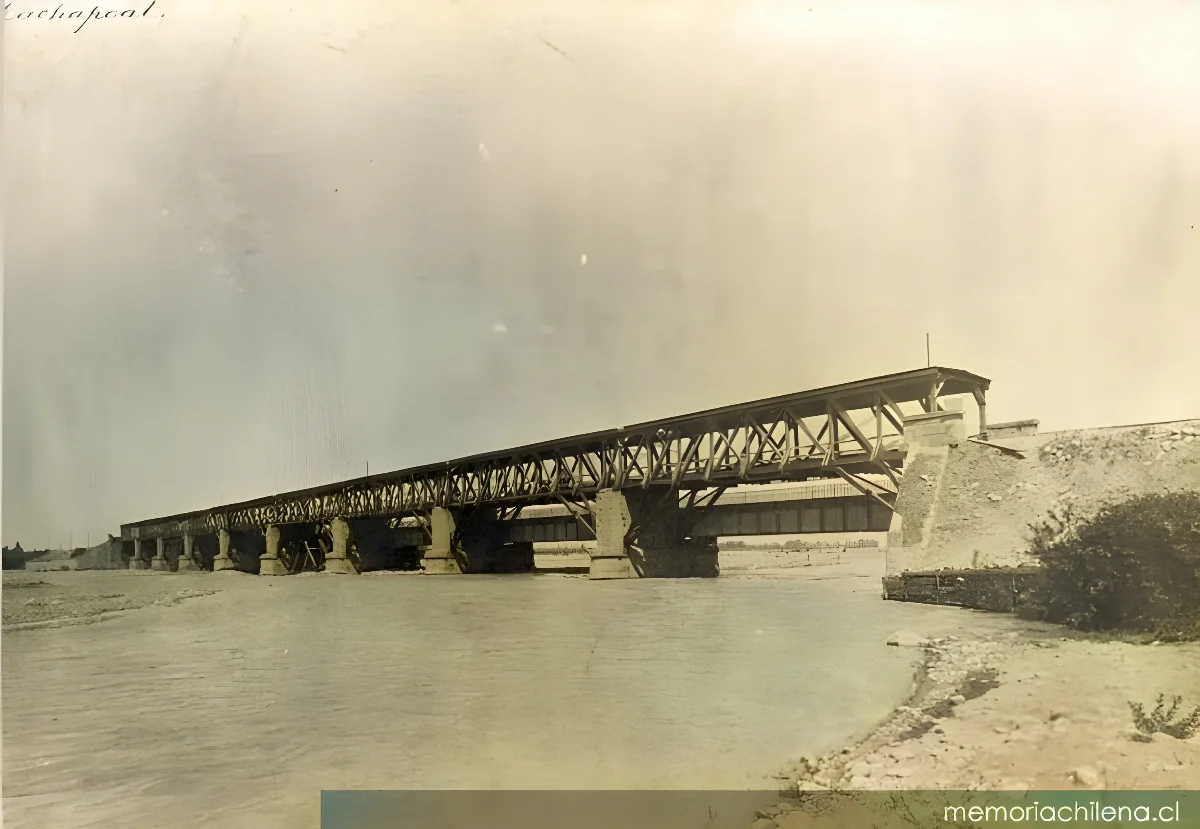 Puente sobre el río Cachapoal, Rancagua, hacia 1900 — 1900 | Chile de Ayer