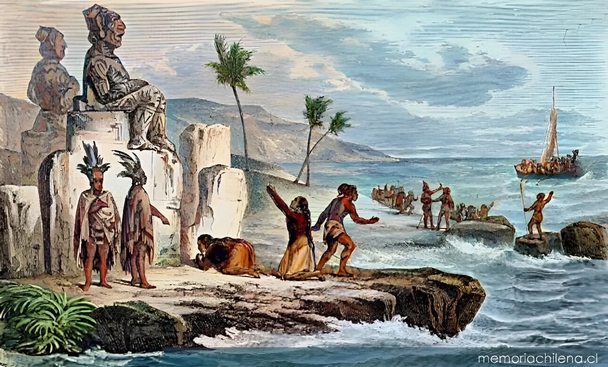 Ídolos de la Isla de Pascua — 1722 | Chile de Ayer