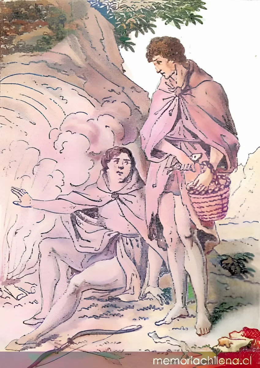 Hombre y mujer de la Tierra del Fuego, 1805 — 1805 | Chile de Ayer