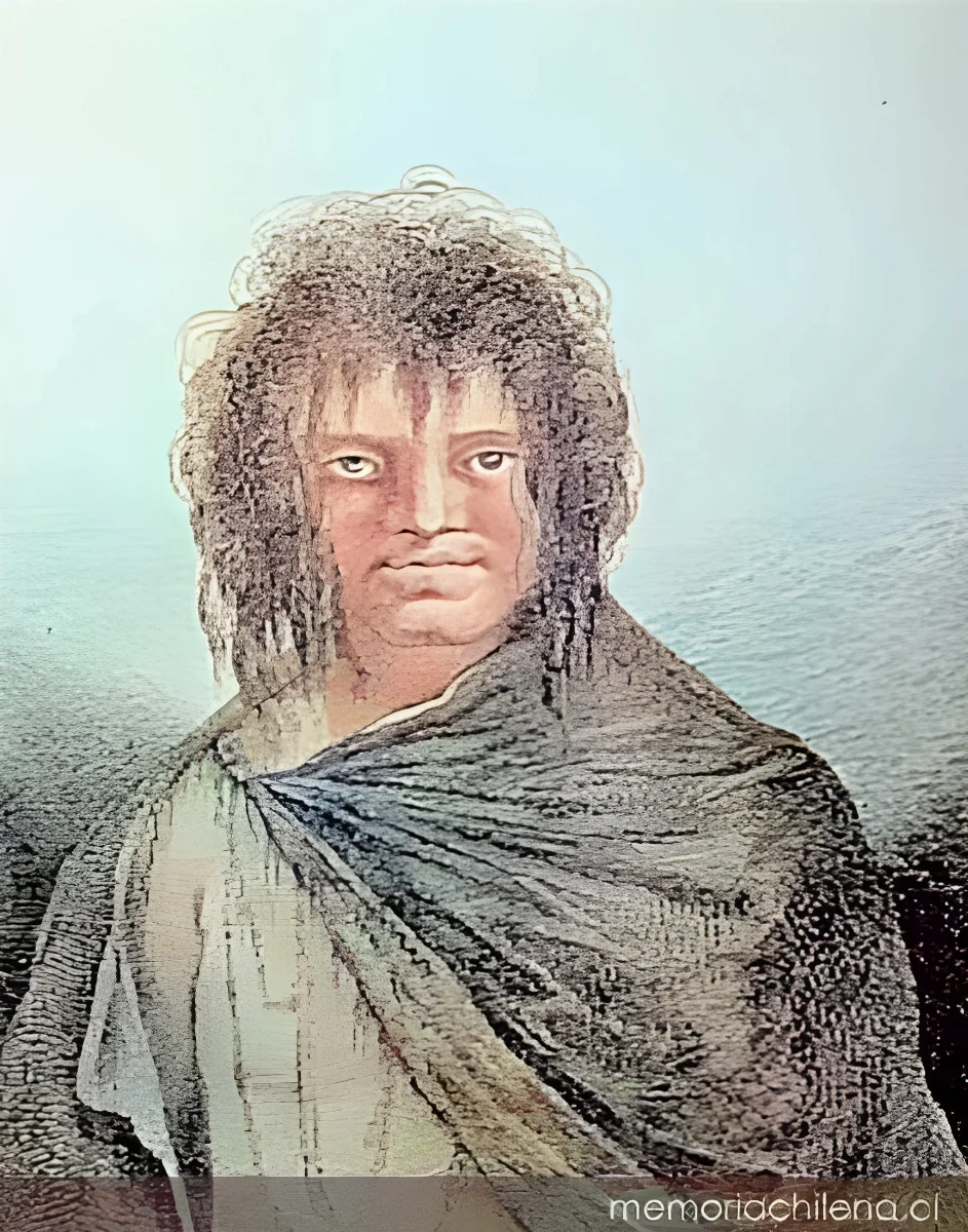 Homme du canal de Noel dans la Terre de Feu, hacia 1800 — 1800 | Chile de Ayer