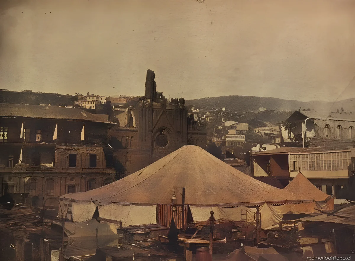 Convento de los Padres Franceses y Campamento, Valparaíso, 1906 — 1906 | Chile de Ayer