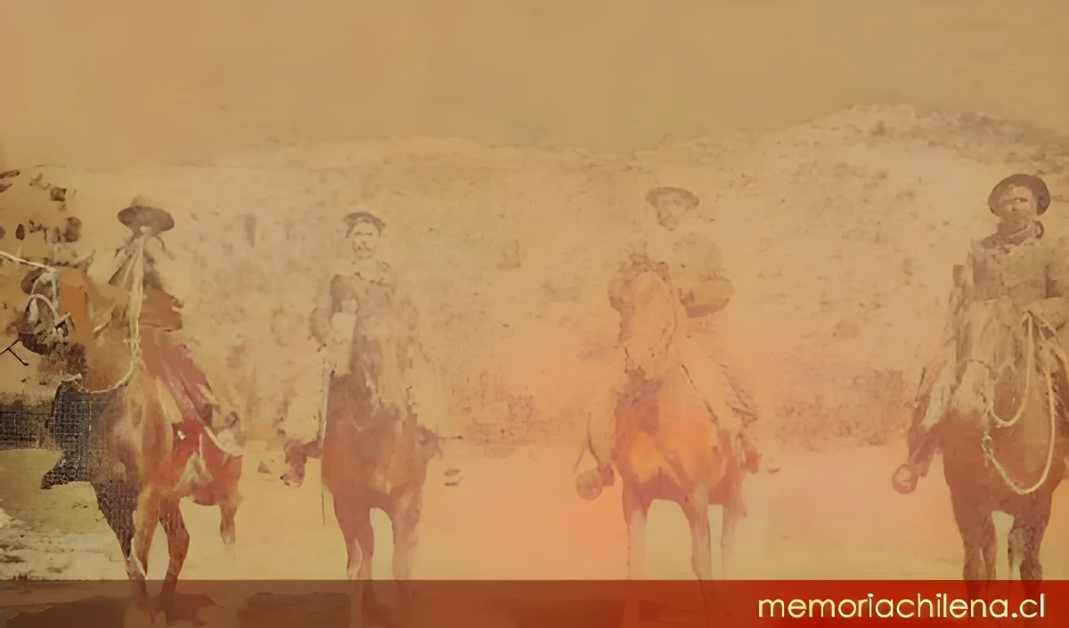 Pobladores de Chile Chico preparados para el enfrentamiento con las fuerzas policiales, 1918 — 1918 | Chile de Ayer
