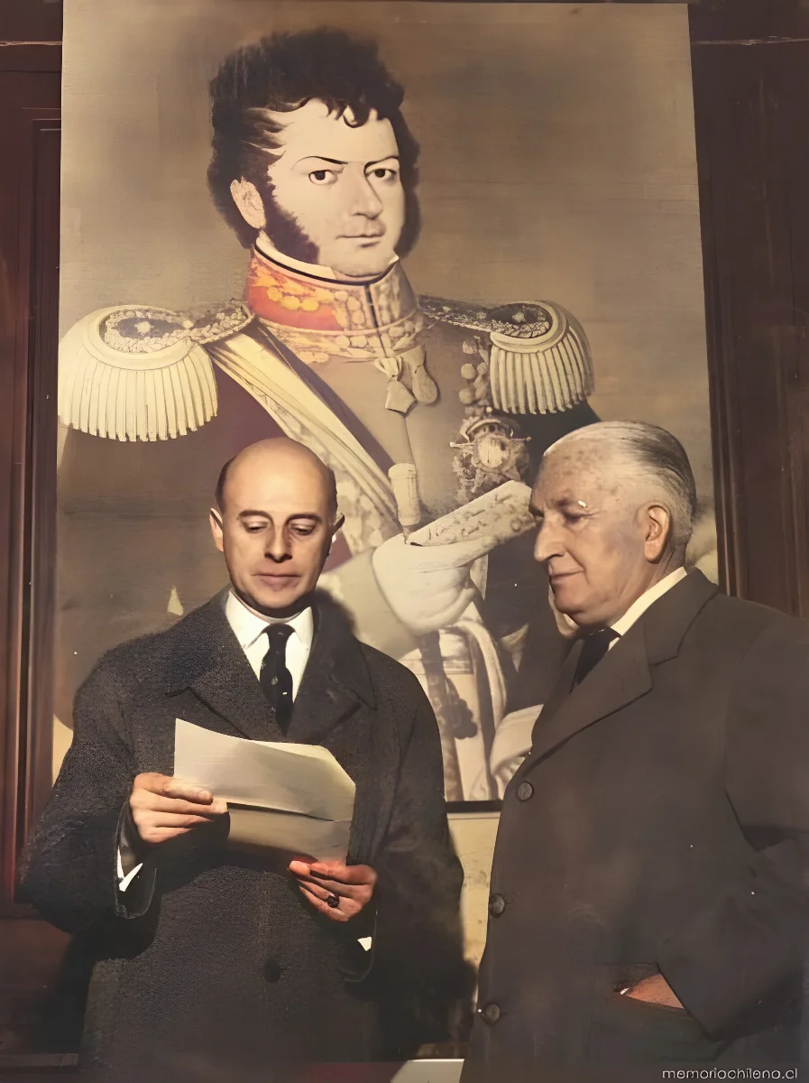 Jaime Eyzaguirre, en la conmemoración de los 100 años de la muerte de Bernardo O'Higgins, hacia 1946 — 1946 | Chile de Ayer