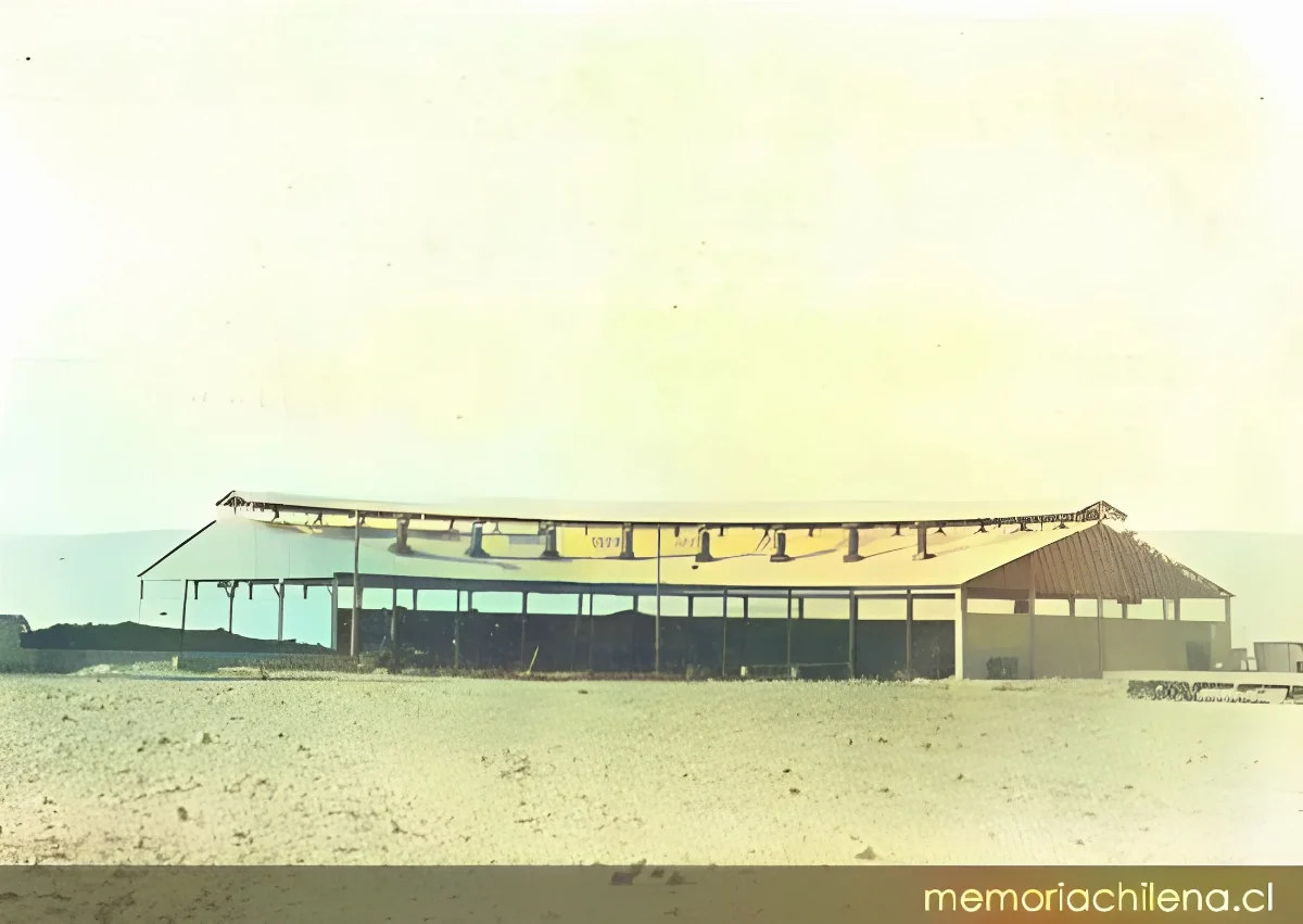 Ferrocarril de Arica a La Paz: casa de máquinas en Chinchorro para 10 locomotoras, hacia 1910 — 1910 | Chile de Ayer