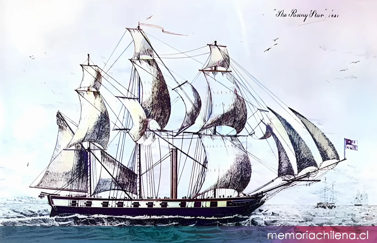 Vapor Rising Star, hacia 1819 — 1819 | Chile de Ayer