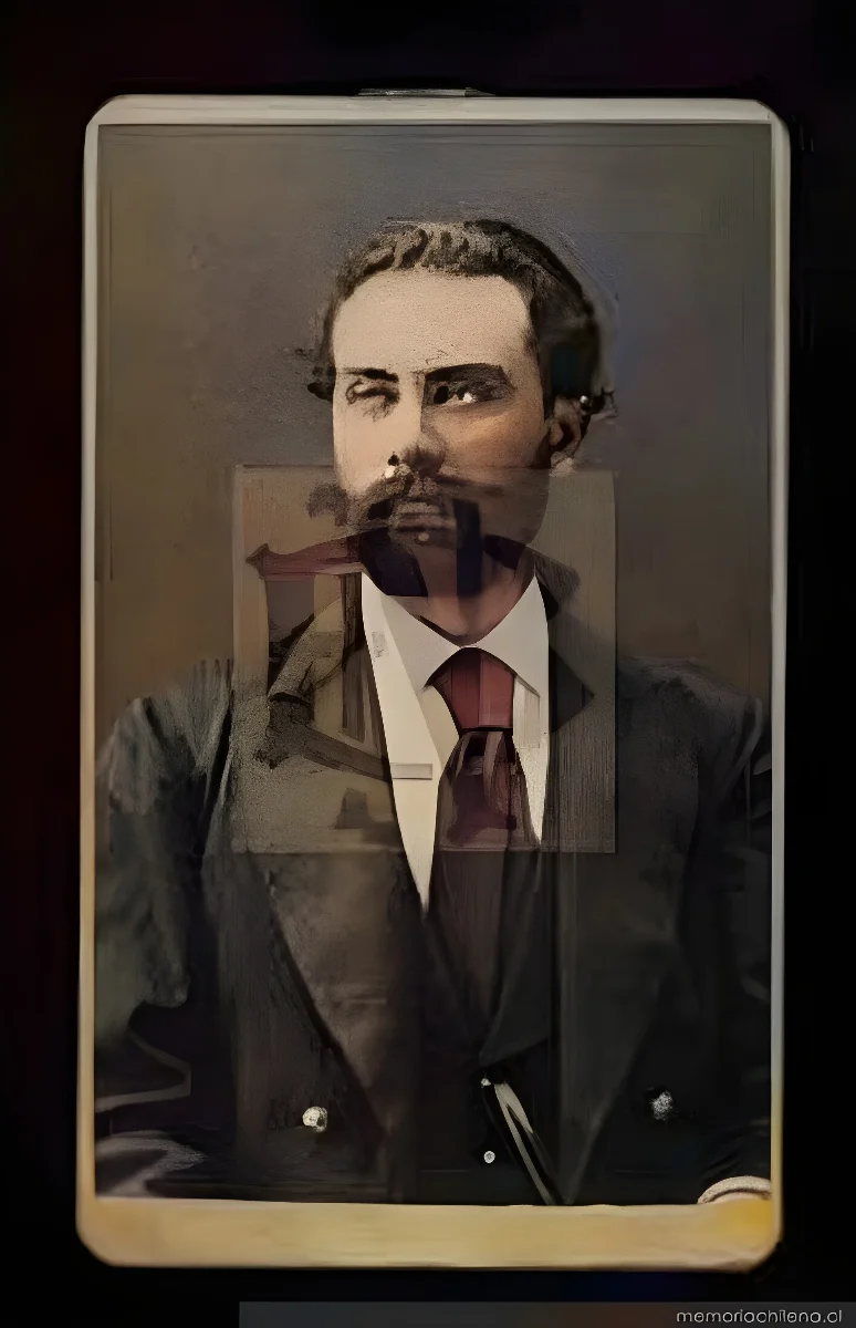Manuel Thompson, retrato de medio cuerpo con uniforme, hacia 1880 — 1880 | Chile de Ayer