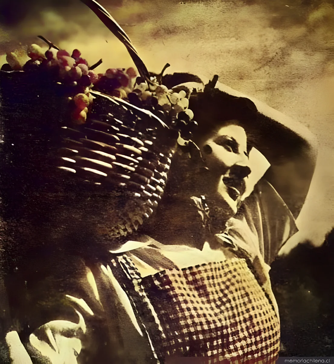 Recolectora de uvas, hacia 1945 — 1945 | Chile de Ayer
