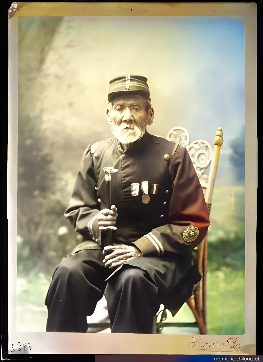 Veterano de guerra, hacia 1880 — 1880 | Chile de Ayer