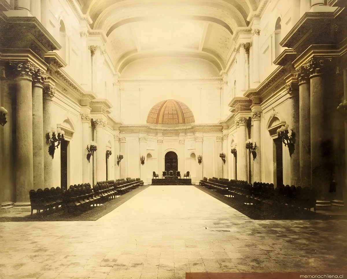 Sala de Honor de la Cámara de Diputados en el Congreso Nacional, Santiago, 1890 — 1890 | Chile de Ayer