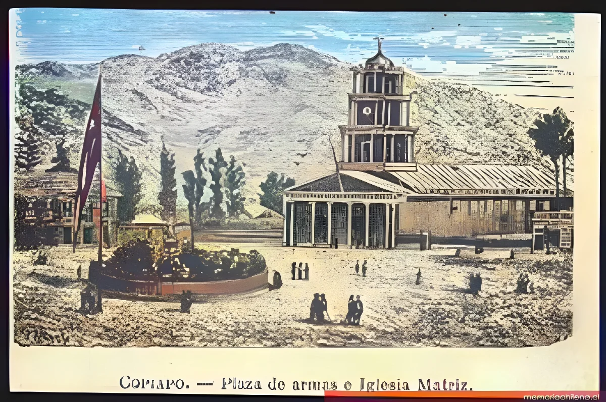 Plaza de Armas e iglesia matriz de Copiapó — 1872 | Chile de Ayer