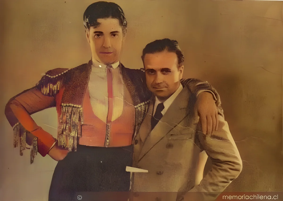 Carlos Borcosque junto a Ramón Novarro, ca. 1930 — 1930 | Chile de Ayer