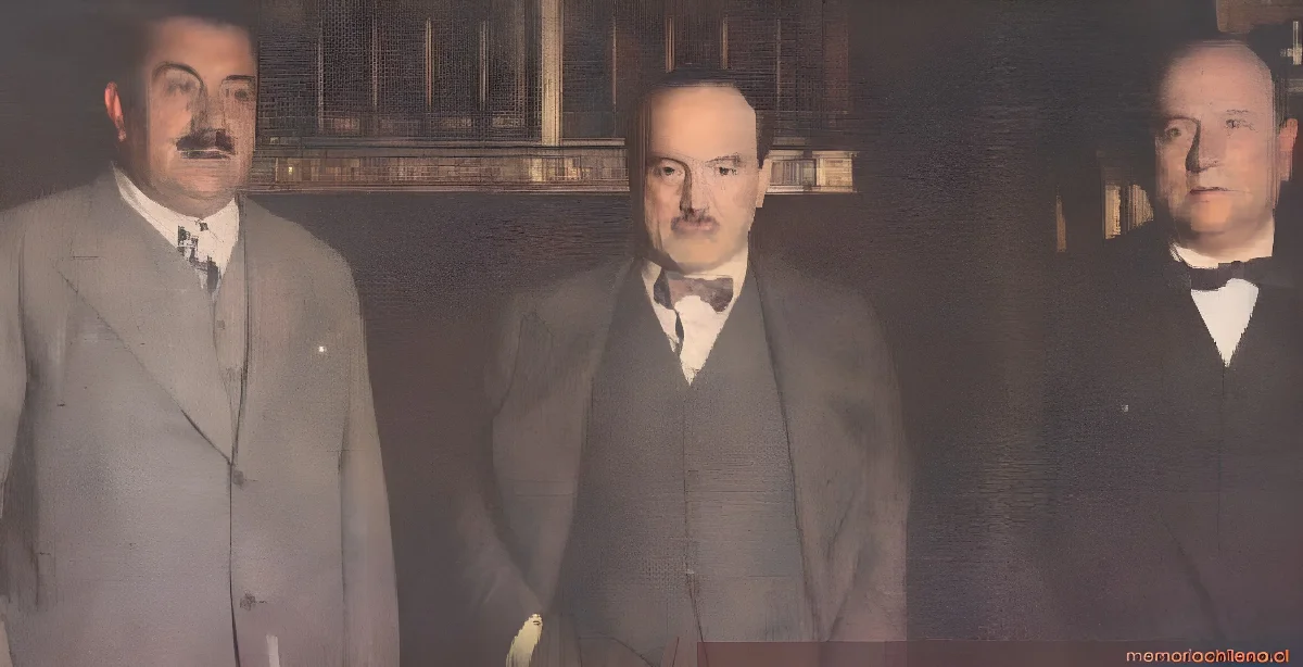 Primera Junta de Gobierno de la República Socialista: Carlos Dávila, Nolasco Cárdenas y Alberto Cavero, 16 de junio 1932 — 1932 | Chile de Ayer